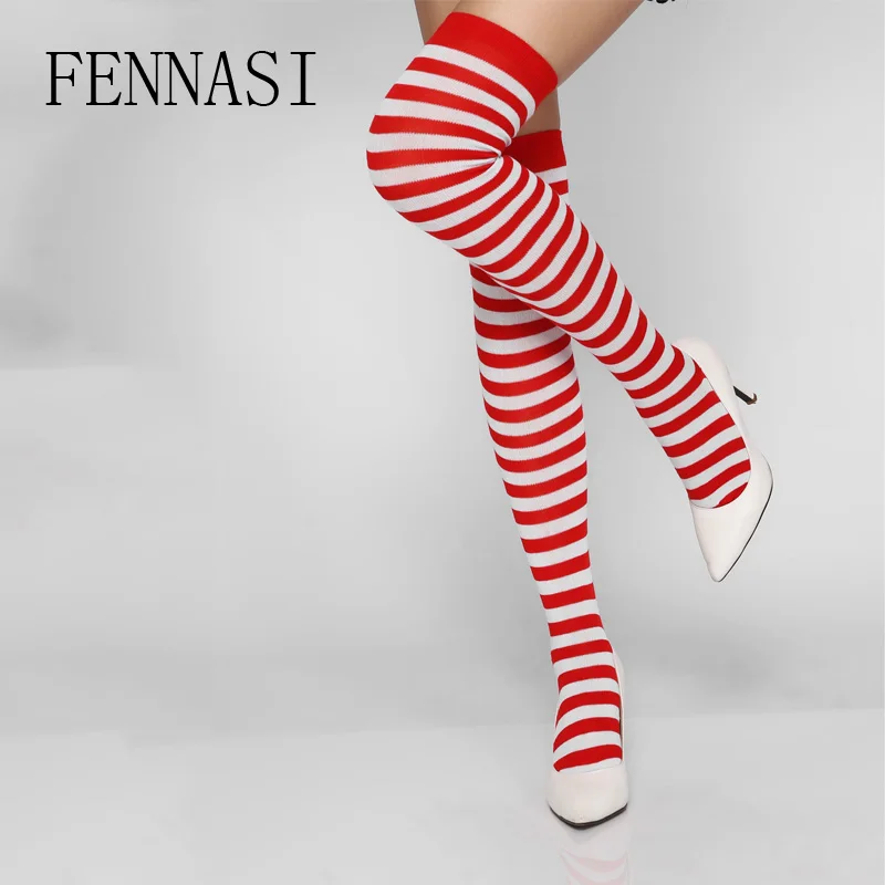 FENNASI японский сексуальный бедра полосатые чулки фантазийные женские модные