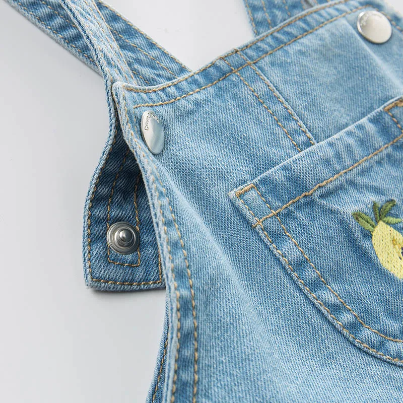 DBA6621 dave bella spring infant baby girl's denim dress fashion strap birthday suspenders toddler children clothes | Детская одежда