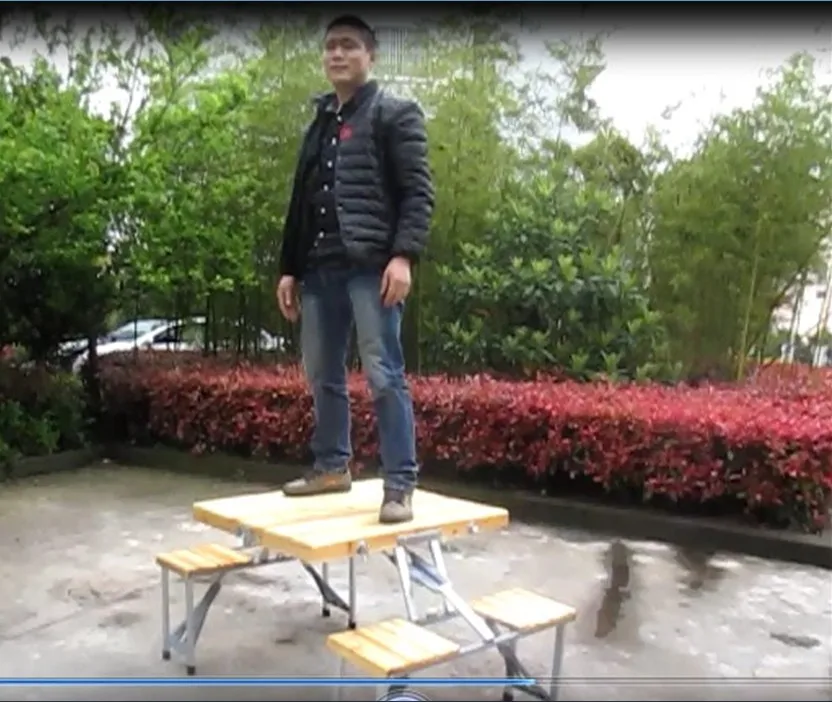 Открытый Портативный дерева один кусок складной integrated стол|folding wooden outdoor table|outdoor