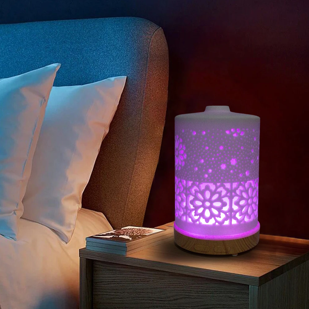FUNHO 100ml Ultrasonic Ceramic Humidifier Atomization Plug-in Bedroom Silent Essential Oil Fragrance 7 Color Change Light Lamp | Бытовая