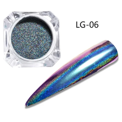 LG06 0,2 г/кор. голографические блестящие лазерные Порошковые блестки для ногтей маникюр Дизайн ногтей хром пигмент ногти "сделай сам" 12 цветов на выбор - Цвет: LG06