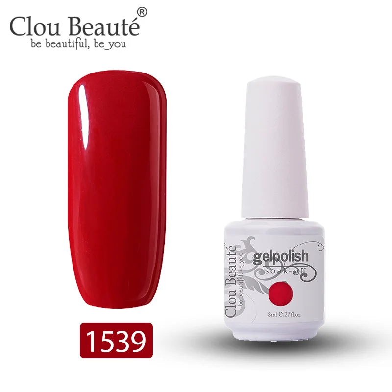 1539 Clou Beaute Гель-лак 8 мл Полупостоянный УФ светодиодный лак для ногтей замачиваемый Белый Гель-лак для ногтей базовое верхнее покрытие дизайн ногтей - Цвет: 1539
