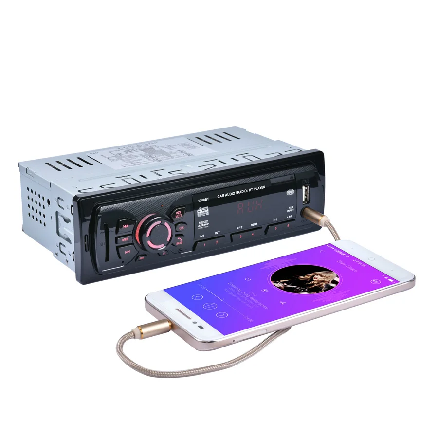 Автомобильный аудио плеер 12 в 1 DIN In-Dash Bluetooth Стерео FM радио MP3 аудио плеер Aux вход приемник SD USB MP3 радио для автомобилей