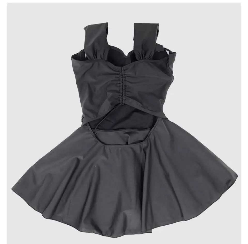 Женщин купальник swimdress Push Up одноцветное обогнул Холтер купальный костюм Пляжная