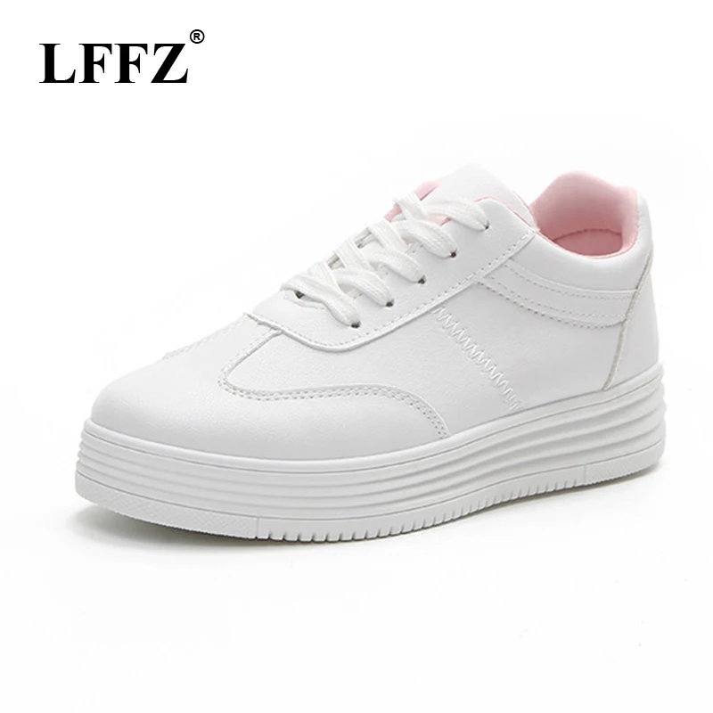 Кроссовки LFFZ женские на платформе Повседневная дышащая обувь белые ST58 весна