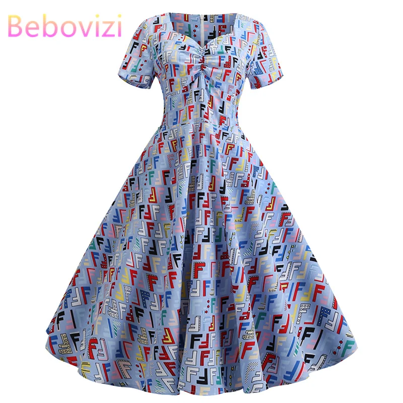 Женское винтажное платье трапеция Bebovizi повседневное элегантное Бандажное