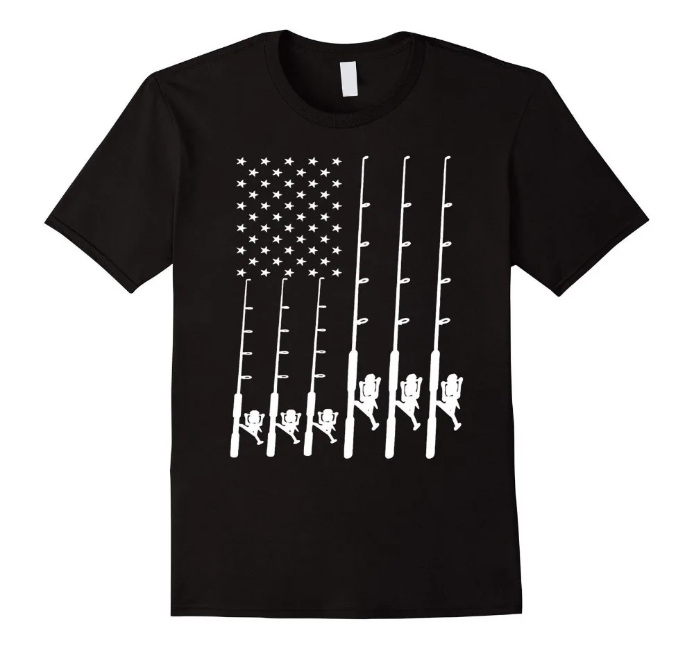 

Fishing T-Shirt with Beautiful American Flag 2019 Summer High Quality Men'S Street Style Men Printing on T Shirts