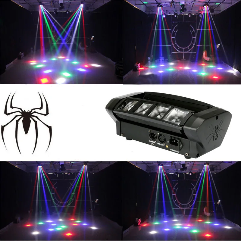 Minicabezal de luz LED con cabezal móvil para escenario, lámpara pequeña de araña RGBW de 8x10W con sonido para Dj, discotecas, espectáculos, bodas, Navidad y fiestas en casa