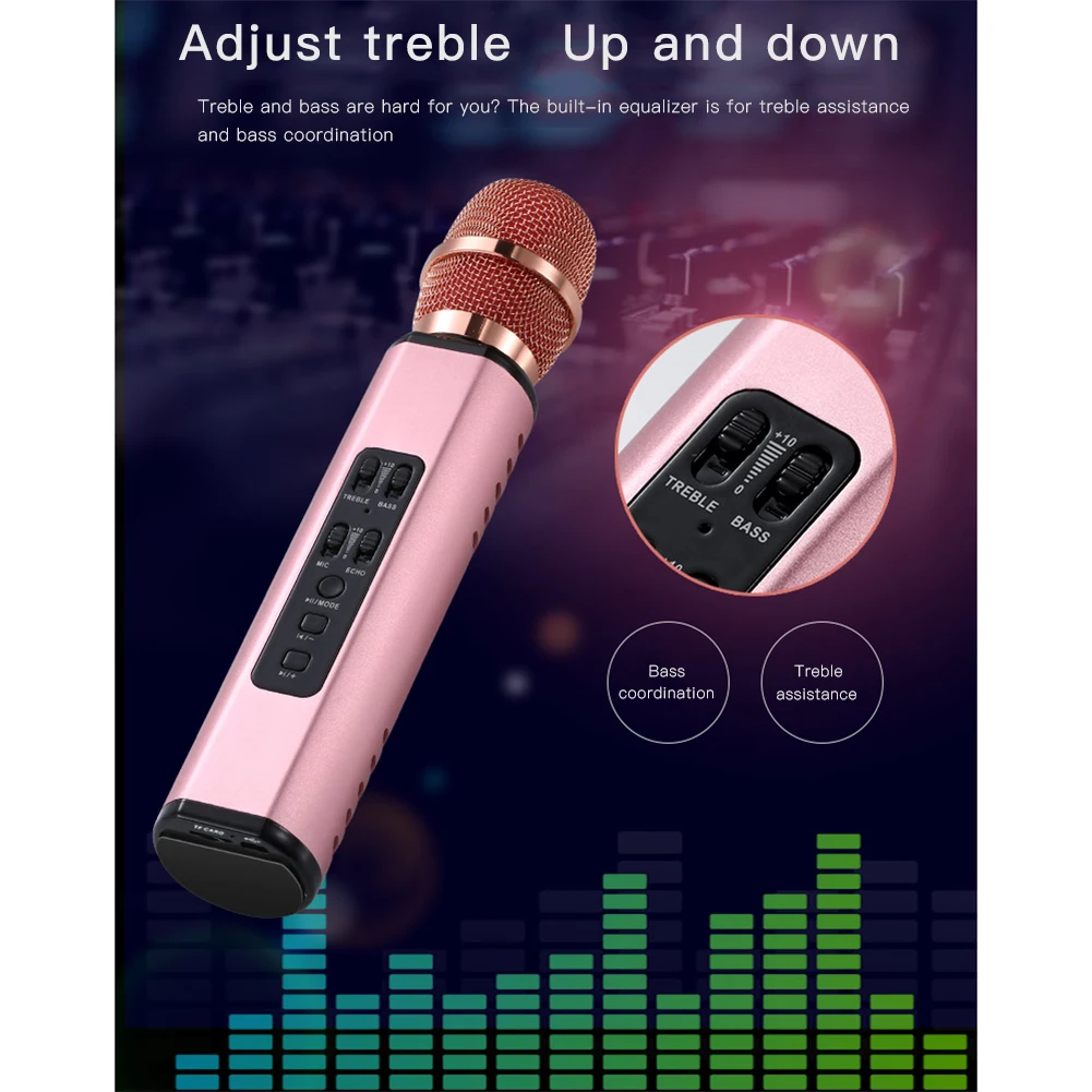 Профессиональный Портативный беспроводной Bluetooth караоке микрофон двойной динамик с динамическим микрофоном для любителей музыки Пение Запись