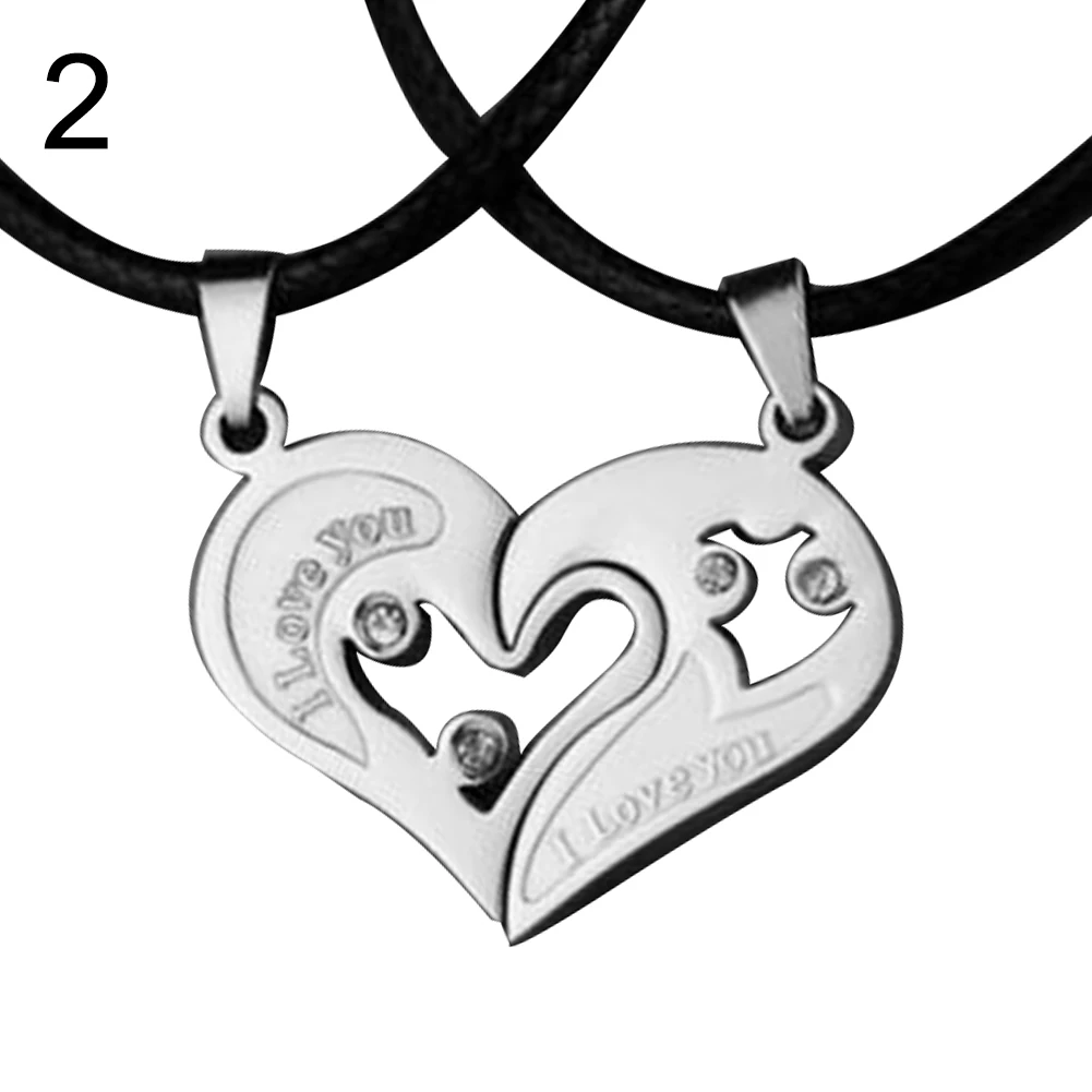 2 шт./компл. романтичное ожерелье с подвеской в виде сердца надписью I Love You