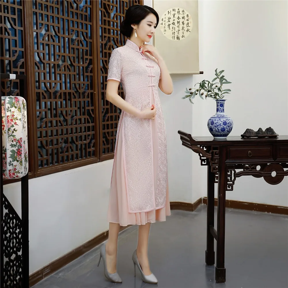 Шанхай история новая распродажа Весна аозай Вьетнам cheongsam платье для женщин традиционная одежда аозай комплект длинный qipao