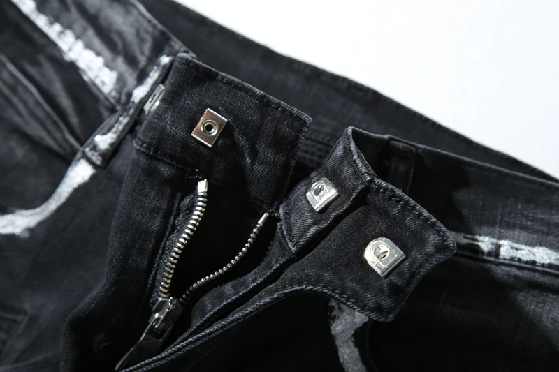 Новый Люксовый Бренд Мужчины Джинсы Дизайн Мода Впп Байкер Хип-Хоп тонкий Для