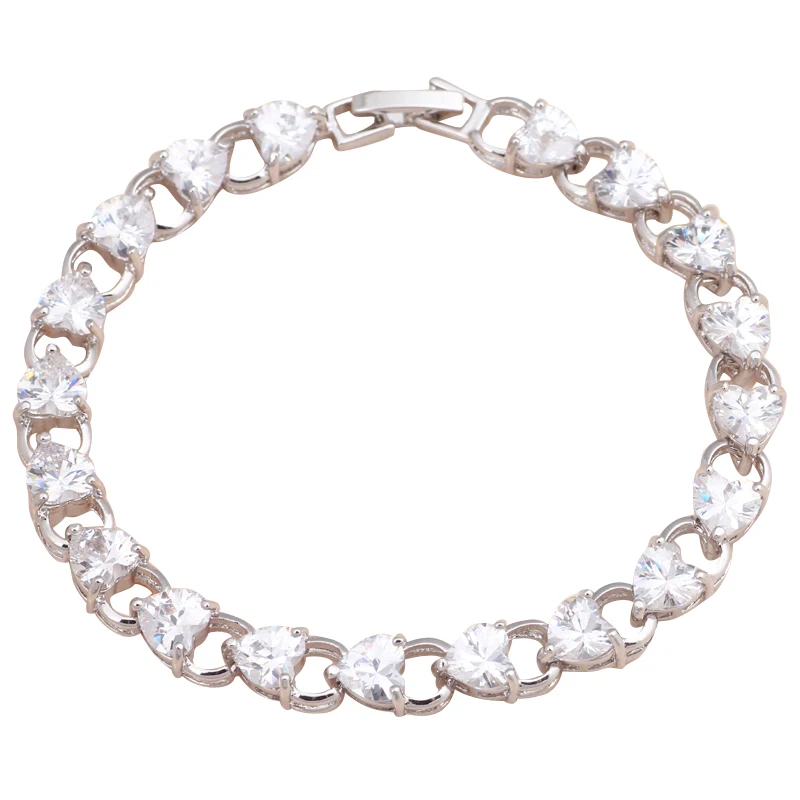 ROLILASON легко шикарный дизайн в форме сердца черный оникс Шарм Серебряный Браслеты