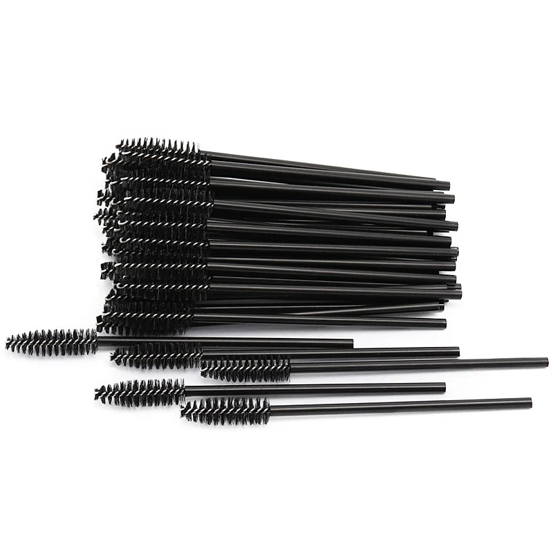 03 Black 50pcs 50 шт./упак. одноразовые микрометрические щетка для ресниц тушь для ресниц палочки ресницы расширения красочные Профессиональные кисти для макияжа, набор инструментов - Handle Color: 03 Black 50pcs