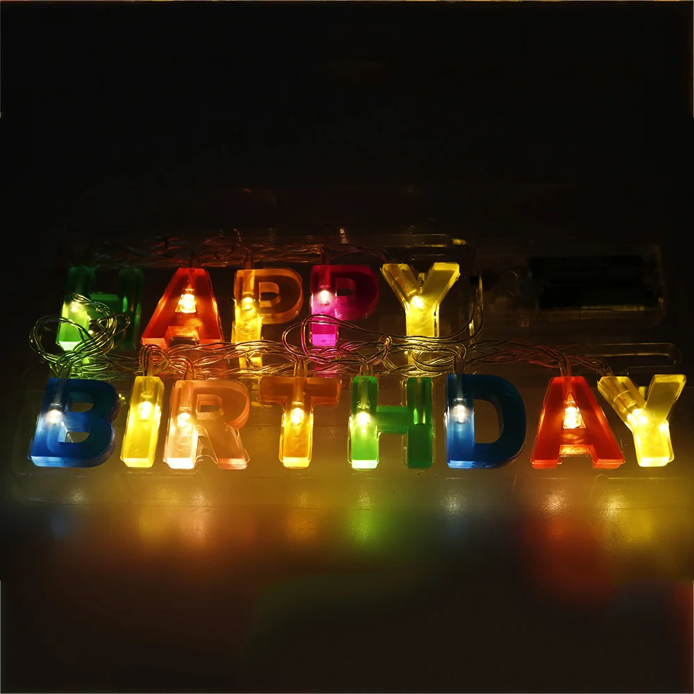 С Днем Рождения 1 3 м 13LED гирлянда для гирлянды на батарейках в форме буквы