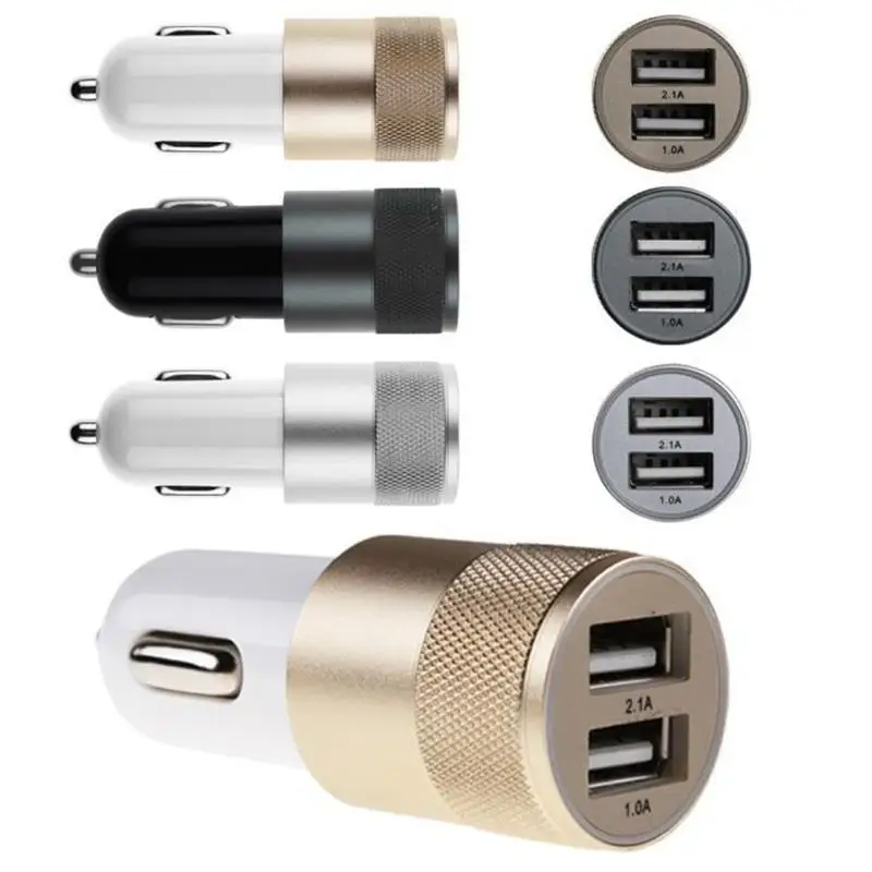 Автомобильное зарядное устройство с 2 портами USB и 1 м кабелем для зарядки