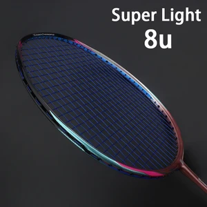 Профессиональная ракетка для бадминтона из углеродного волокна 8U 65 г, ракетка для бадминтона, суперлегкие разноцветные ракетки 22-35 фунтов, спортивный силовой падель