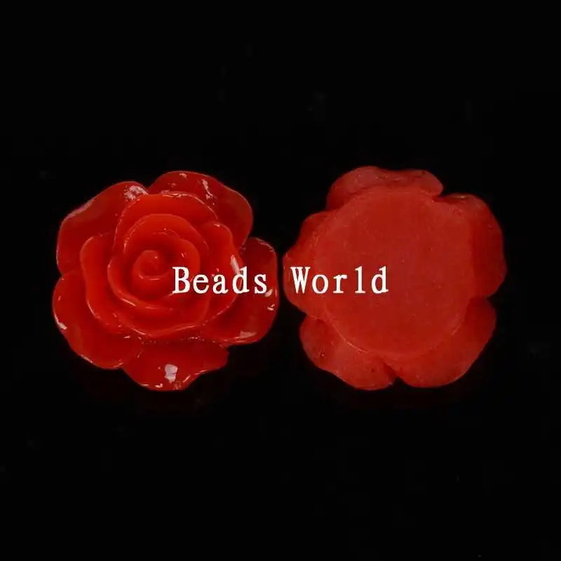 100 шт. Красная роза цветок смолы кабошоны для скрапбукинга украшения