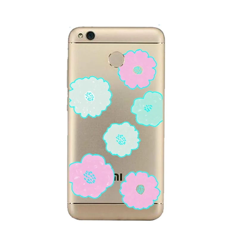 Мягкий прозрачный чехол для телефона из ТПУ с цветочным рисунком xiaomi redmi 4x 4a note5a