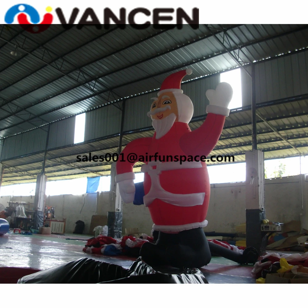 

Large 6mH inflatable christmas santa claus with air blower oxford cloth inflatable christmas ornamental toys from China