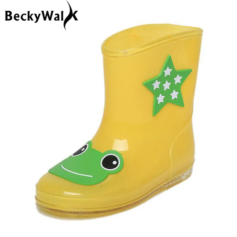 Мультяшные детские резиновые сапоги для девочек и мальчиков теплые зимние