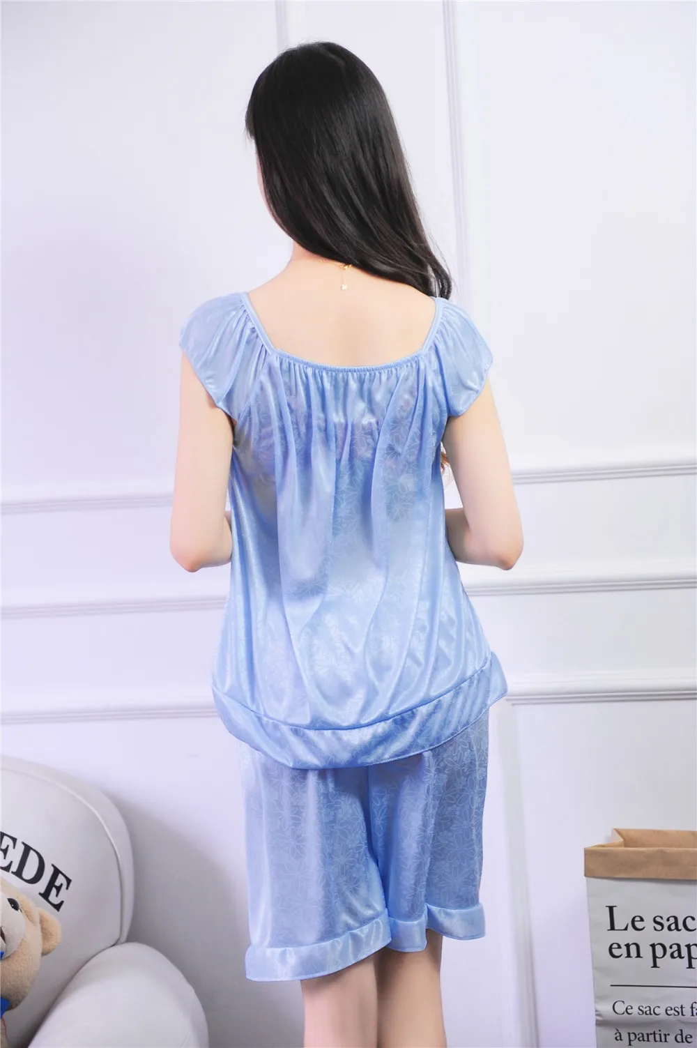 Домашняя одежда Pijama Feminino, новинка, сексуальная пижама без рукавов, летняя Пижама, женская шелковая пижама, женская пижама E0348