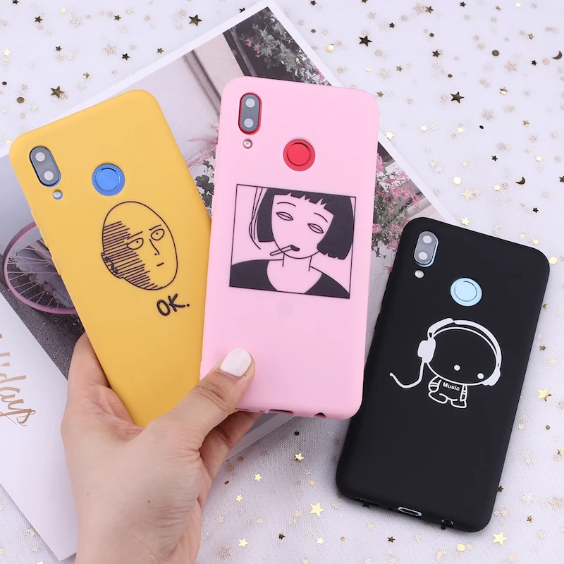 

For Huawei Honor Mate 10 20 Nova P20 P30 P40 P Smart Memes Comics Relief Girl Candy Silicone Phone Case Cover Capa Fundas