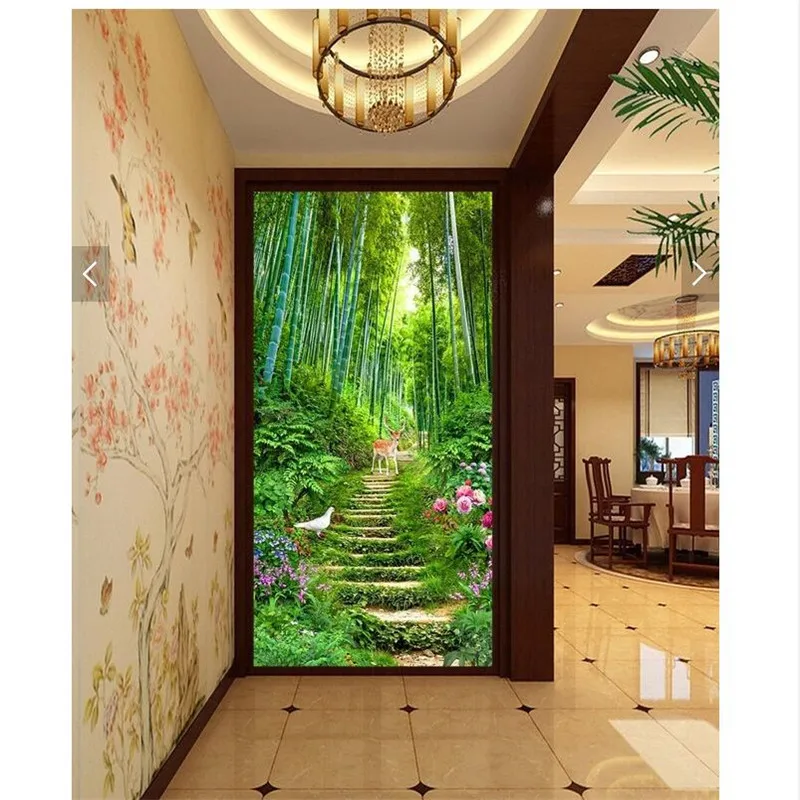 Home Decor wall paper 3d art mural HD forest landscape tree dirt road covering Modern Wall Painting For Living Room wallpaper |