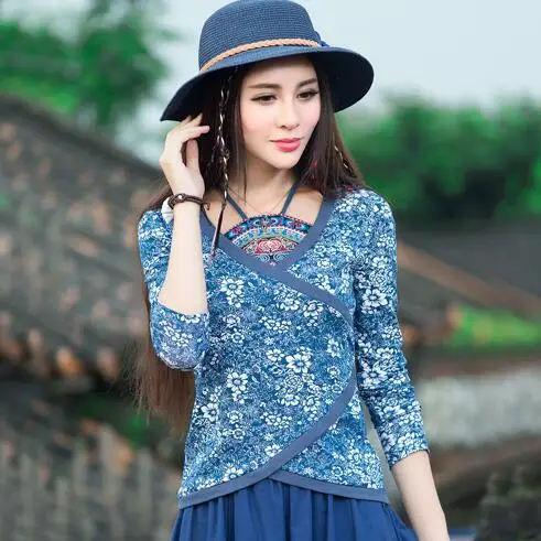 Женские блузки женская рубашка Женская традиционная китайская одежда винтажная