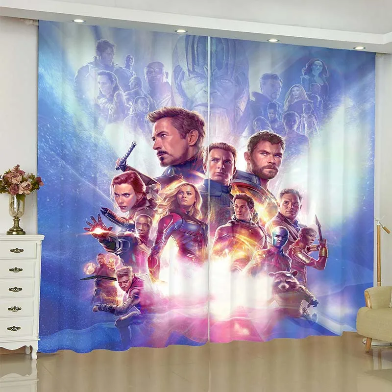 22 Занавески на окно в стиле Мстителей, Marvel, железный человек, Бэтмен, занавески с драпировкой, rideaux, занавески для гостиной, Затемненные занавески - Цвет: 22
