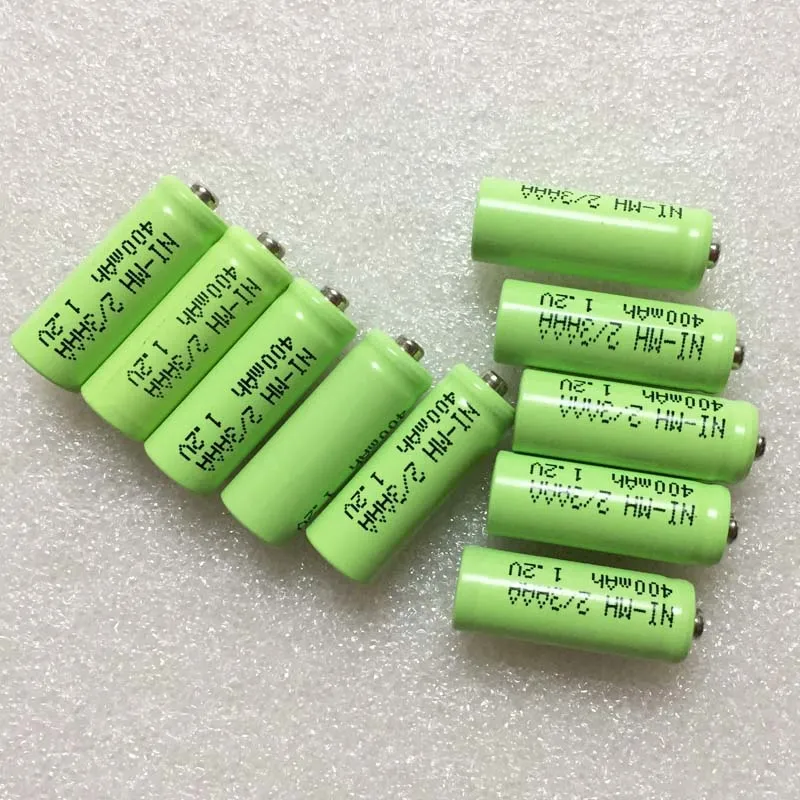 10 шт 2/3AAA 1,2 V аккумуляторная батарея 400mah 2/3 AAA Ni-MH cell point top Для diy электробритва бритвы беспроводной телефон