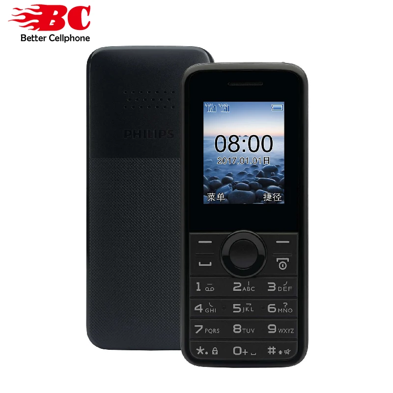 Оригинальный Philips E106 две sim карты клавиатура сотовый телефон GSM 2G 1050 mAh большой