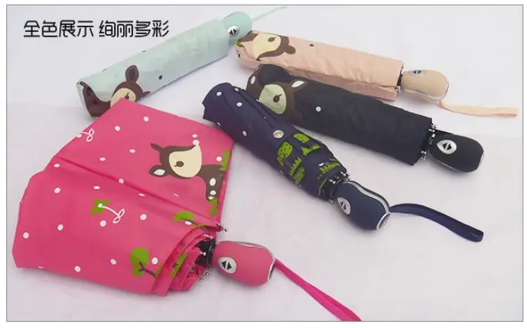 1 шт. Женский автоматический зонт Олень|umbrella rain women automatic|folding umbrella3 fold umbrella |