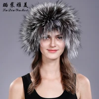winter fur hat natural silver fox russian female collar beanies new 2020 russian beanies casual real fox fur hats beanies women