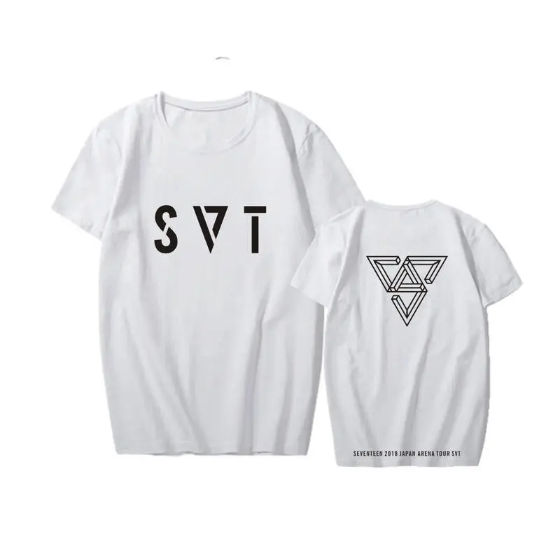 Футболка унисекс с принтом Kpop SEVENTEEN 17 Мужская футболка SVT для концерта