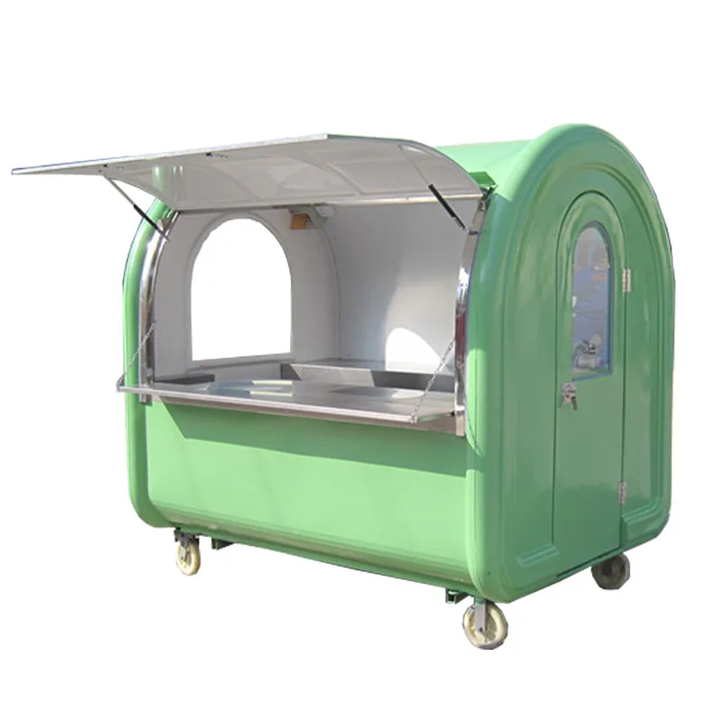 

The Best Selling Mobile Push Food carts/trailer Green Color Two Side Stainless Steel Table With Free Shipping By Sea To Seaport