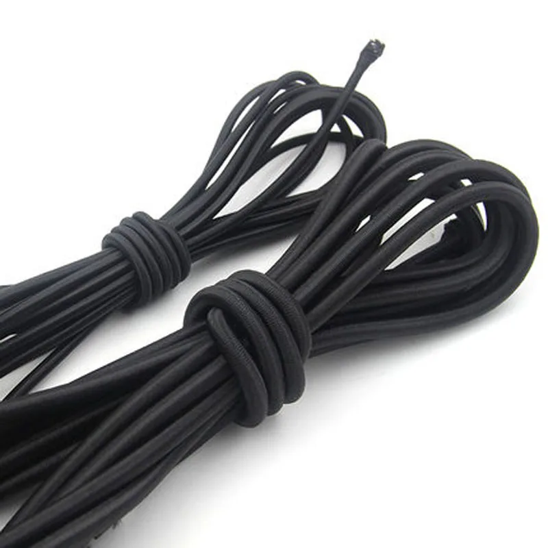 Черно-белый эластичный шнур диаметром 4 мм ударный тянущийся | Дом и сад