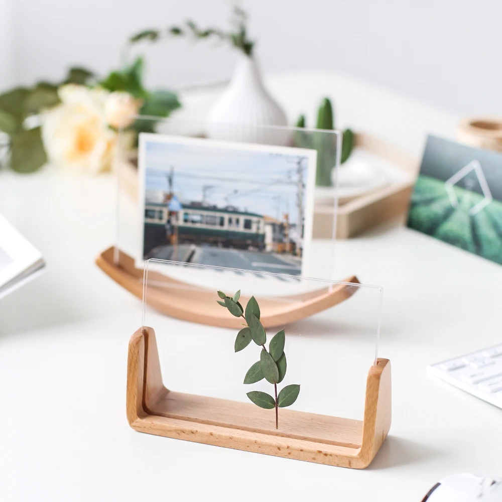Фоторамка деревянная основа стоящая акриловая рамка для настольного стола