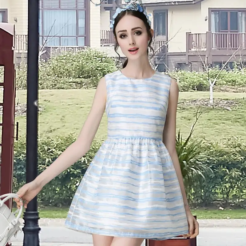 Новинка 2017 летнее модное платье NFIVE в полоску с поясом милые платья из пряжи