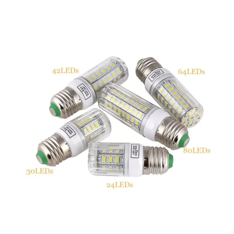 E27 E14 светодиодный светильник 5730 SMD лампы "Кукуруза" 220V 24 30 42 64 80 светодиодный s 7 Вт, 12 Вт, 15 Вт, 20 Вт, 25 Вт лампада ампулы люстры