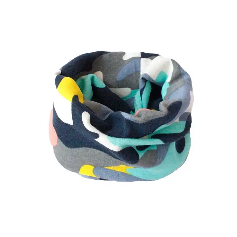 camo yellow Хлопковый Детский шарф с бантом, в полоску, с мультяшным принтом, Детские шарфы для мальчиков и девочек, с круглым вырезом, шейный платок - Цвет: camo yellow