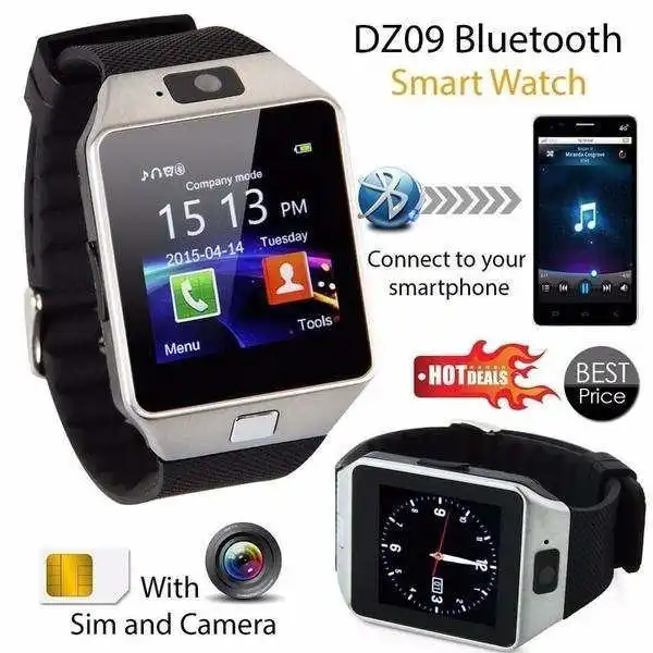 1 шт. бизнес мужские ЖК Смарт часы bluetooth телефон камера sim карта для android/ios DZ09 |
