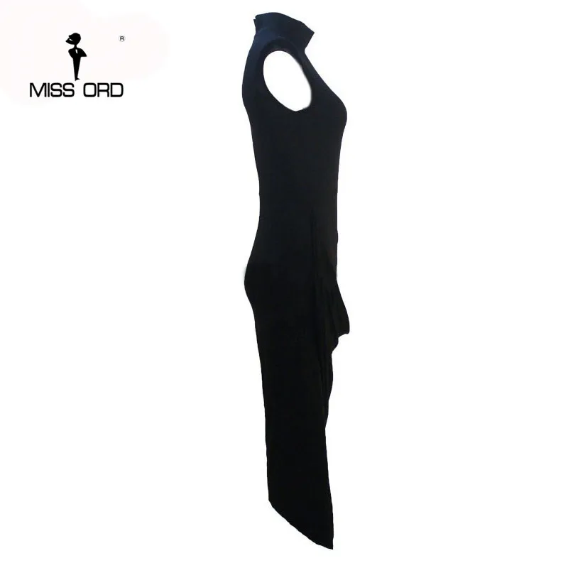 Бесплатная доставка. 2015 мода высокий воротник подол нерегулярные платье