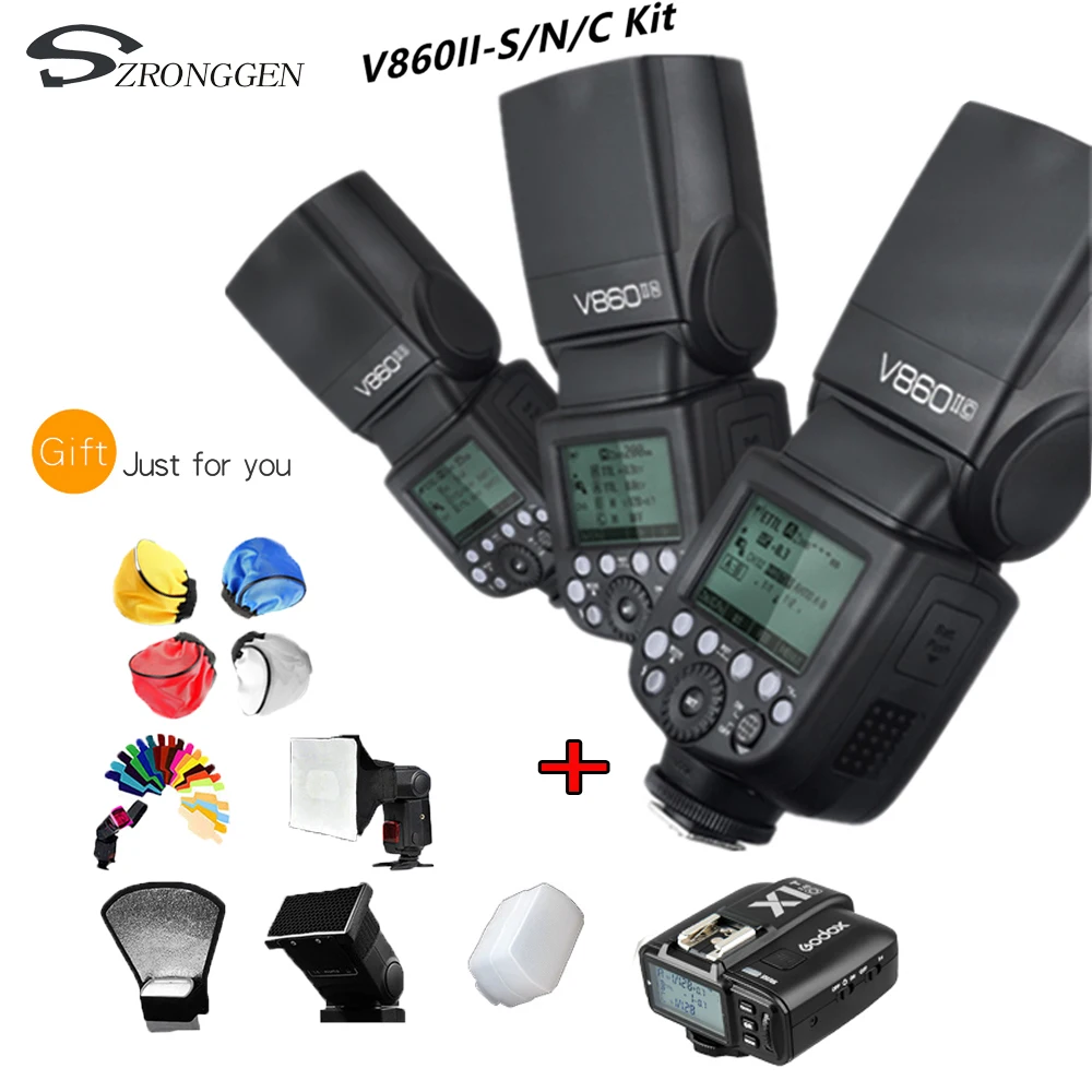 Вспышка Godox V860II V860II-C/N/S 2 4G 1/8000s с литий-ионной батареей 2000 мАч Беспроводная вспышка