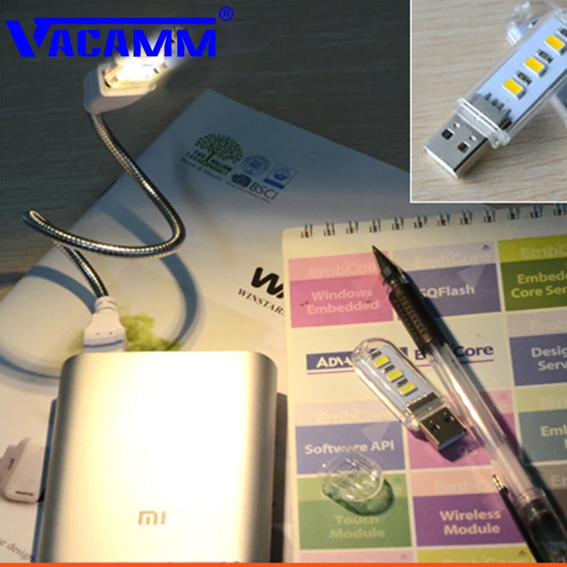 5 шт./лот мини Led USB лампа 3 светодиода SMD 5730 ночник для ноутбука мобильного телефона