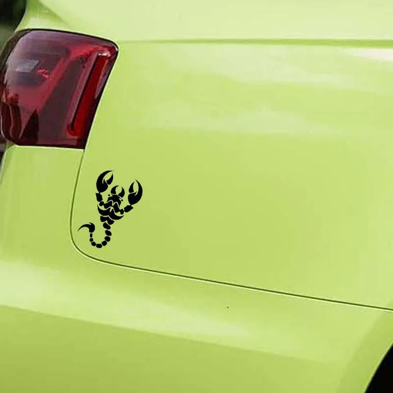

YJZT 10CM*16.2CM Scorpion Cool Decal Vinyl Full Of Art Car Sticker Black/Silver C19-0369