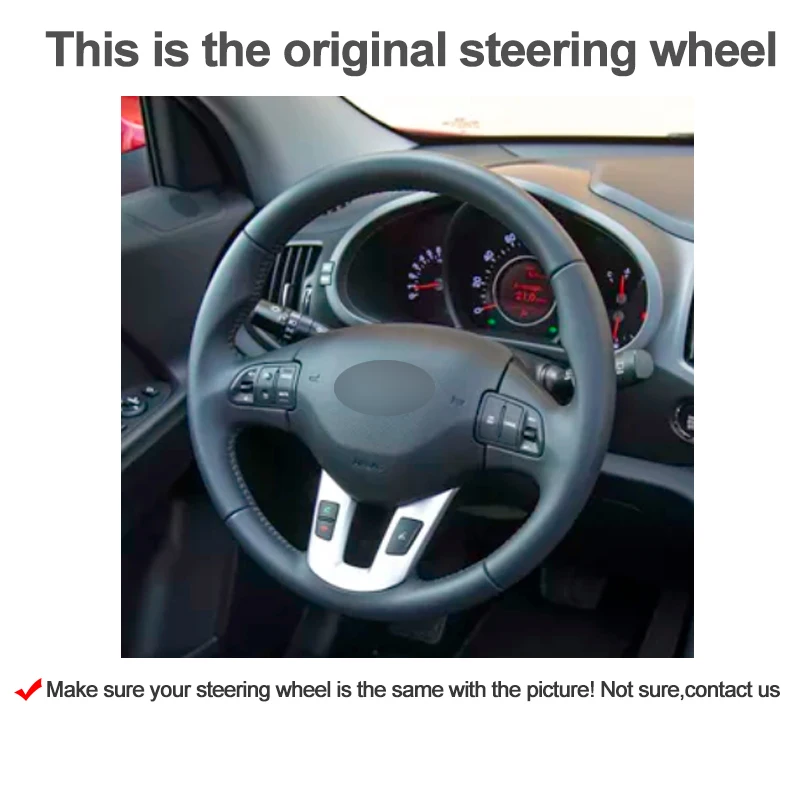 HuiER Hand Sewing Car Steering Wheel Cover For Kia Ceed Ceeɽ 2010 - 2012 Sportage 3 2011 2014 Braid on the Steering-Wheel | Автомобили