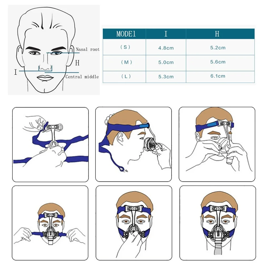 

S/M/L Size CPAP Mask Nasal Mask BM-NM2 Breathing Mask Sleep Apnea Nasal Anti Snoring Treatment with Adjustable Strap Headgear