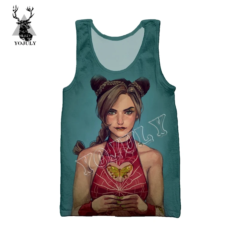 16 YOJULY Summer Unisex sleeveless shirts 3D Print Anime JoJo Bizarre Adventure Men Vest Women Casual Funny Tops Clothing Ve23 - Цвет: 16