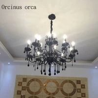 black crystal chandelier european style living room lamp retro candle chandelier dining room postage free